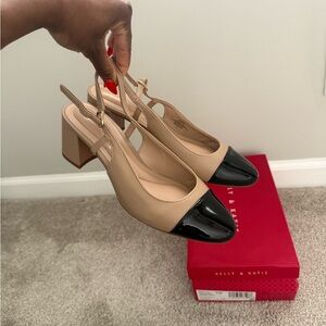 Kelly & Katie Beige and Black Block Heels